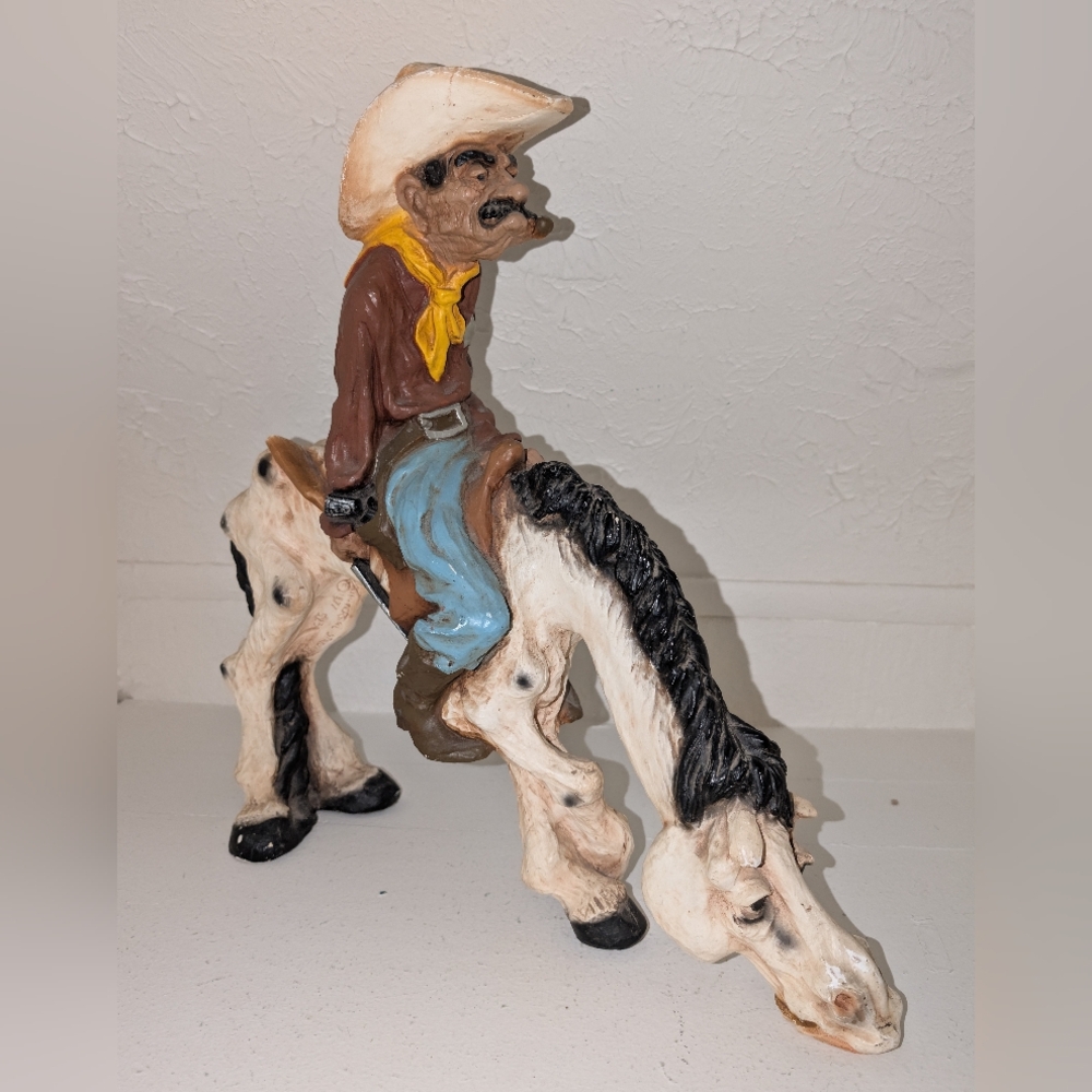 Vintage Universal Statuary Sheriff And Horse Statue